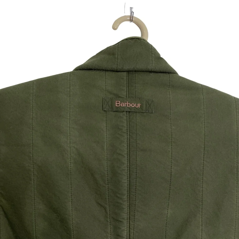 Barbour Mens Quilted Lined Barn Chore Utility Quilted Jacket Green Size XL_7